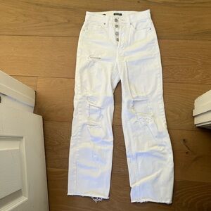 Wild Fable White Distressed Straight Leg Jeans
